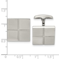 Chisel Stainless Steel Brushed and Polished Square Cufflinks view 3