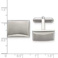 Chisel Stainless Steel Brushed and Polished Rectangle Cufflinks view 3