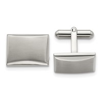 Chisel Stainless Steel Brushed and Polished Rectangle Cufflinks view 1
