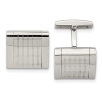 Stainless Steel Polished Laser Design Square Cufflinks view 1