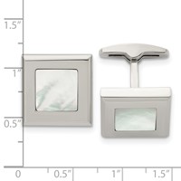 Chisel Stainless Steel Polished Mother of Pearl Square Cufflinks view 3