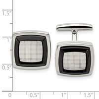 Chisel Stainless Steel Polished Black IP-plated Cufflinks view 3