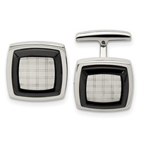 Chisel Stainless Steel Polished Black IP-plated Cufflinks view 1