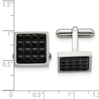 Stainless Steel Polished Black IP-plated Studded Cufflinks view 3