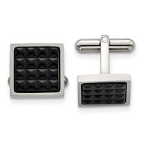 Stainless Steel Polished Black IP-plated Studded Cufflinks view 1