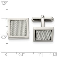 Chisel Stainless Steel Polished with Grey Carbon Fiber Inlay Square Cufflinks view 3