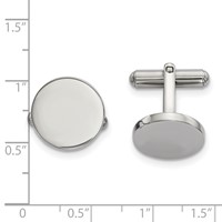 Chisel Stainless Steel Polished Circle Cufflinks view 2
