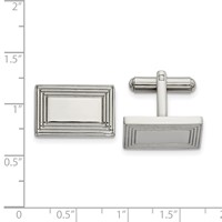 Chisel Stainless Steel Polished Rectangle Cufflinks view 2