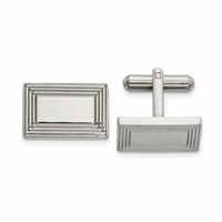 Chisel Stainless Steel Polished Rectangle Cufflinks view 1