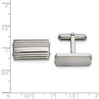 Chisel Stainless Steel Polished Cufflinks view 2