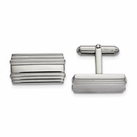 Chisel Stainless Steel Polished Cufflinks view 1