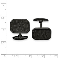 Stainless Steel Brushed and Polished Black IP-plated Cufflinks view 2