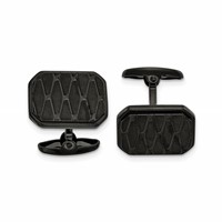 Stainless Steel Brushed and Polished Black IP-plated Cufflinks view 1