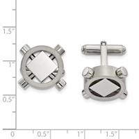 Chisel Stainless Steel Brushed and Polished Cufflinks view 2