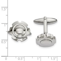 Chisel Stainless Steel Polished Cufflinks view 2