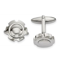 Chisel Stainless Steel Polished Cufflinks view 1