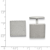 Stainless Steel Polished and Textured Square Cufflinks view 2
