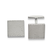 Stainless Steel Polished and Textured Square Cufflinks view 1