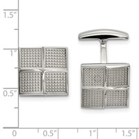 Chisel Stainless Steel Polished and Textured Square Cufflinks view 2