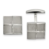 Chisel Stainless Steel Polished and Textured Square Cufflinks view 1