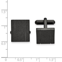 Chisel Stainless Steel Polished Black IP-plated Laser Cut Cufflinks view 3