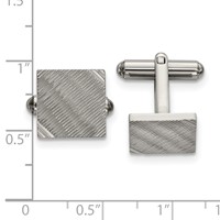 Chisel Stainless Steel Polished and Textured Square Cufflinks view 3