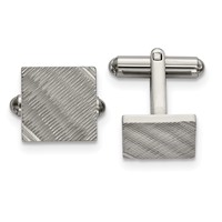 Chisel Stainless Steel Polished and Textured Square Cufflinks view 1