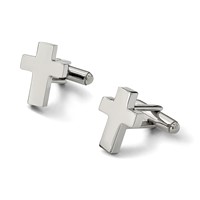 Chisel Stainless Steel Polished Cross Cufflinks view 3
