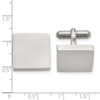 Chisel Stainless Steel Polished Square Cuff Links view 2
