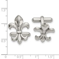 Chisel Stainless Steel Polished Fleur De Lis Cufflinks view 2
