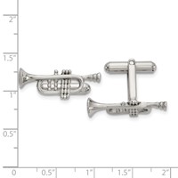 Chisel Stainless Steel Polished Trumpet Cufflinks view 2