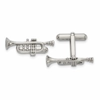 Chisel Stainless Steel Polished Trumpet Cufflinks view 1
