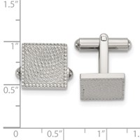 Stainless Steel Polished and Textured Square Cuff Links view 2