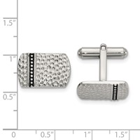 Stainless Steel Antiqued Polished and Hammered Cufflinks view 2