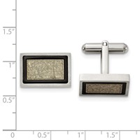 Chisel Stainless Steel Brushed and Textured Black and Yellow IP-plated Cufflinks view 2
