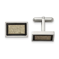 Chisel Stainless Steel Brushed and Textured Black and Yellow IP-plated Cufflinks view 1