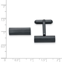Stainless Steel Brushed and Polished Dark Grey IP-plated Cufflinks view 2