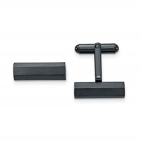 Stainless Steel Brushed and Polished Dark Grey IP-plated Cufflinks view 1