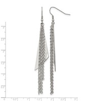 Chisel Stainless Steel Polished Multi Chain Dangle Shepherd Hook Earrings view 5