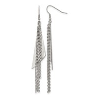 Chisel Stainless Steel Polished Multi Chain Dangle Shepherd Hook Earrings view 1