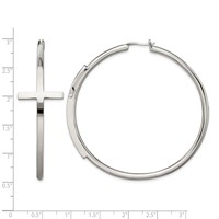 Chisel Stainless Steel Polished Large Cross Hoop Earrings view 5
