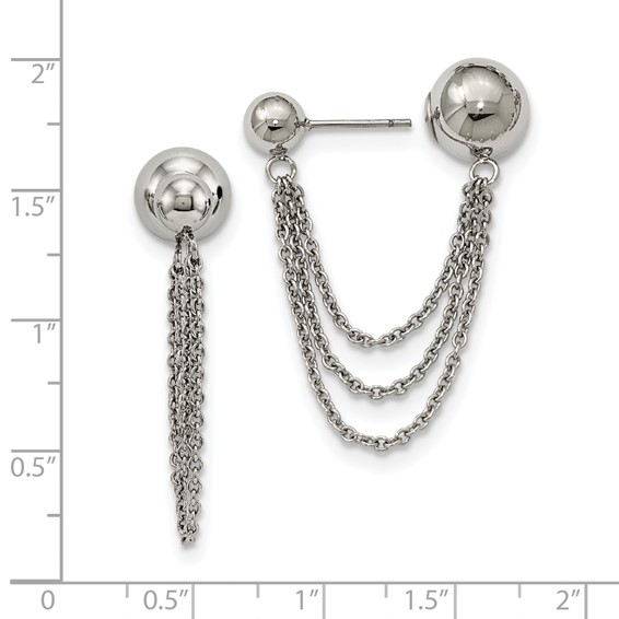 Stainless Steel Polished Reversible Ball Post Dangles