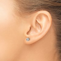 Chisel Stainless Steel Polished 3mm Bezel CZ Stud Post Earrings view 4