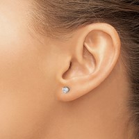 Chisel Stainless Steel Polished 4mm Heart CZ Stud Post Earrings view 4