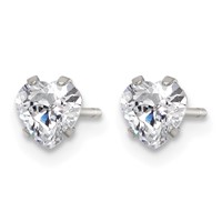 Chisel Stainless Steel Polished 5mm Heart CZ Stud Post Earrings view 3