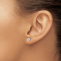Chisel Stainless Steel Polished 5mm Heart CZ Stud Post Earrings view 4