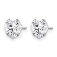Chisel Stainless Steel Polished 6mm Heart CZ Stud Post Earrings view 3