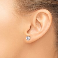 Chisel Stainless Steel Polished 6mm Heart CZ Stud Post Earrings view 4