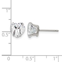 Chisel Stainless Steel Polished 8mm Heart CZ Stud Post Earrings view 5