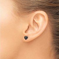 Chisel Stainless Steel Polished 6mm Black Heart CZ Stud Post Earrings view 4